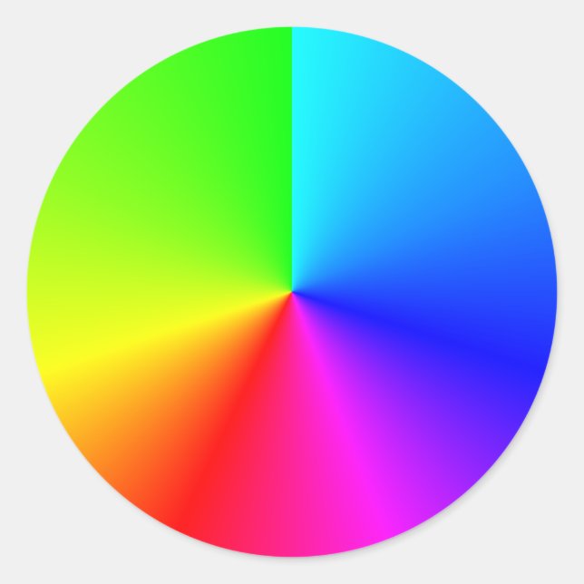 Helle Regenbogenfarben Radialstrahl Runder Aufkleber (Vorderseite)