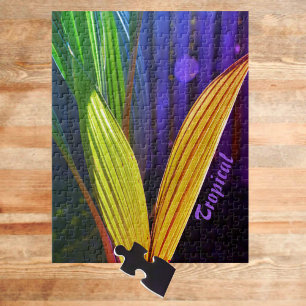 Helle Regenbogenfarben tropische Palmen Puzzle