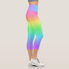 Helle Regenbogenskala Capri Leggings