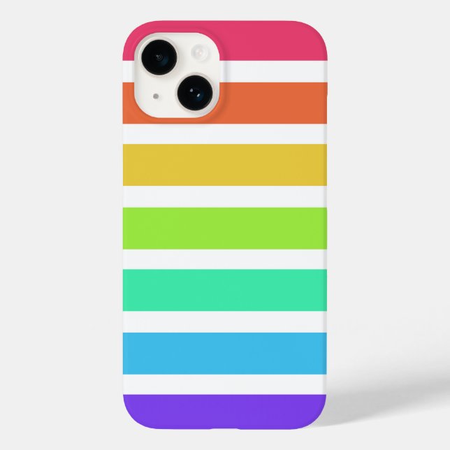Helle Regenbogenstreifen Case-Mate iPhone Gehäuse Hülle (Rückseite)
