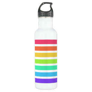 Helle Regenbogenstreifen Edelstahlflasche