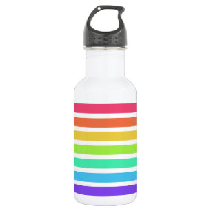 Helle Regenbogenstreifen Edelstahlflasche