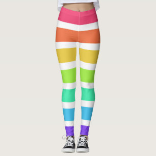 Helle Regenbogenstreifen Leggings