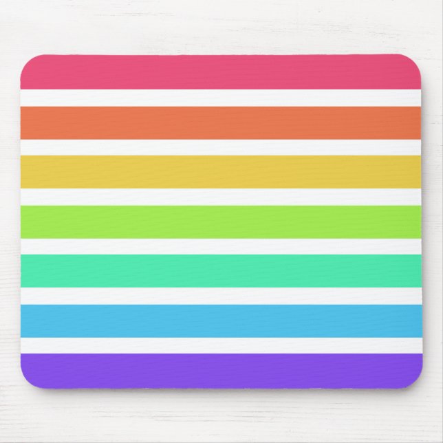 Helle Regenbogenstreifen Mousepad (Vorne)
