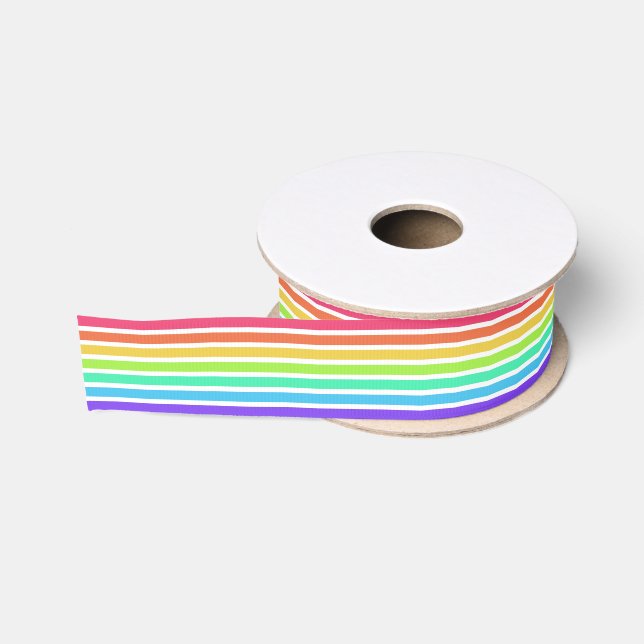 Helle Regenbogenstreifen Ripsband (Spule)