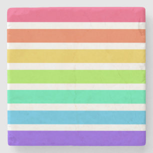 Helle Regenbogenstreifen Steinuntersetzer
