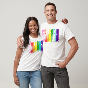 Helle Regenbogentexte LGBTQ Calgary Pride LGBT T-Shirt