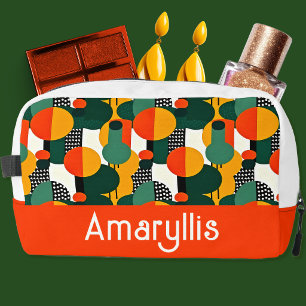 Helle Retro-Abstrakte-Kreisen-Kosmetiktasche Waschbeutel
