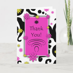 Helle Retro-Blume Danke Karte