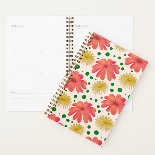 Helle Retro-Blumen-Nahtlos-Muster  Planer (Anzeige)