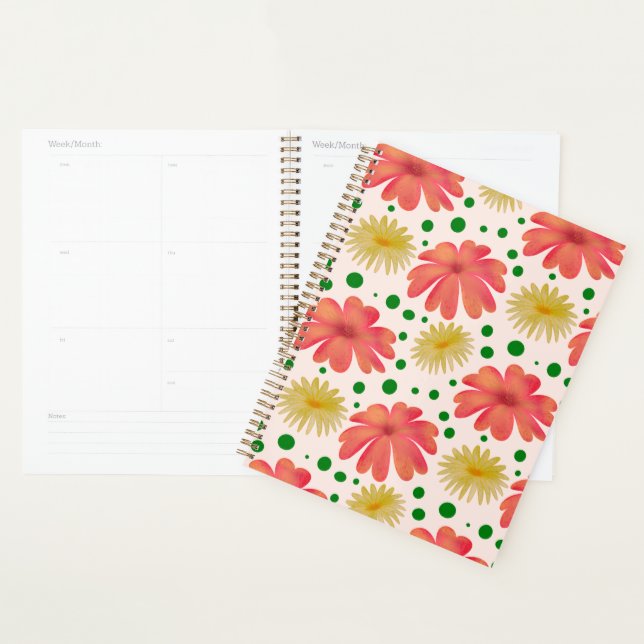 Helle Retro-Blumen-Nahtlos-Muster  Planer (Anzeige)