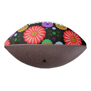 Helle Retro-Blumenmuster Farbige Volkskunst Football