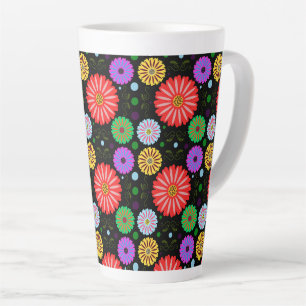 Helle Retro-Blumenmuster Farbige Volkskunst Milchtasse