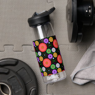 Helle Retro-Blumenmuster Farbige Volkskunst Trinkflasche