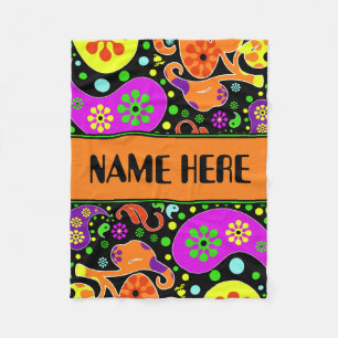 Helle Retro Paisley-Muster-Name-Decke Fleecedecke
