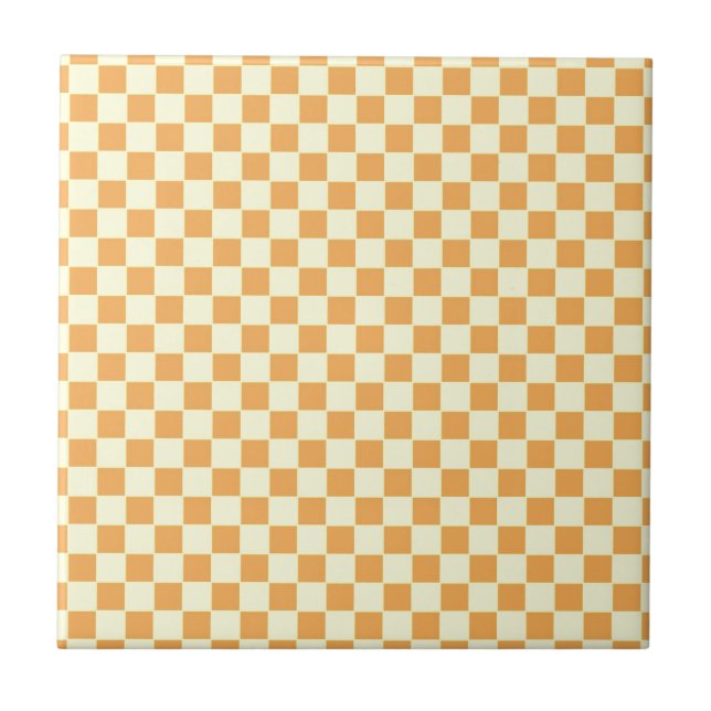 Helle Retro-Schachbrettmuster Fliese (Vorderseite)