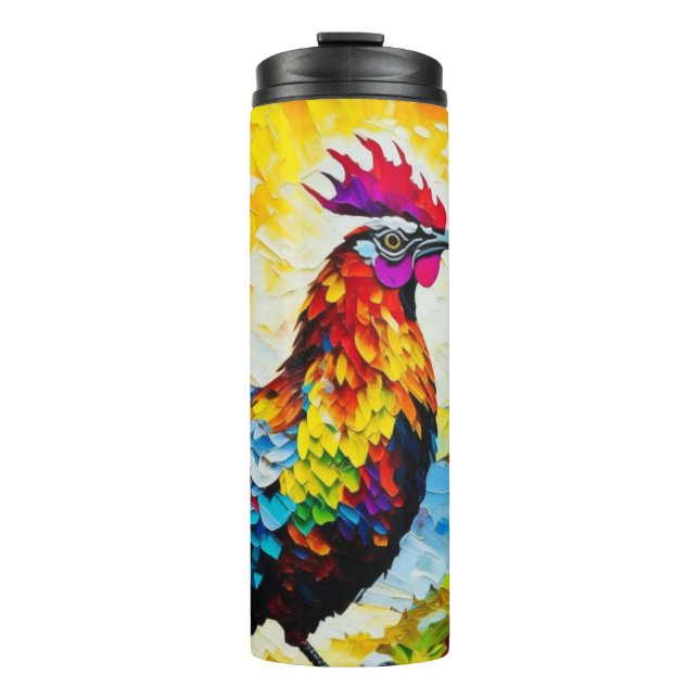 Helle Rooster Thermosbecher (Vorderseite)