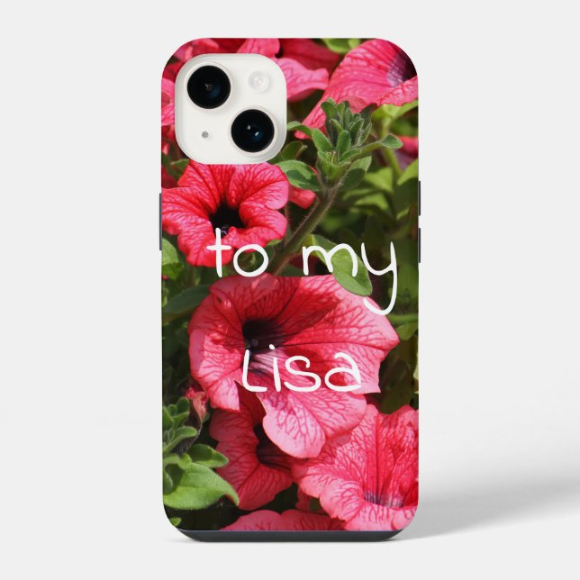Helle rosa Blumen iPhone Hülle (Rückseite)