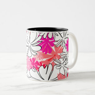 Helle Rosa Blumen-Tasse Zweifarbige Tasse