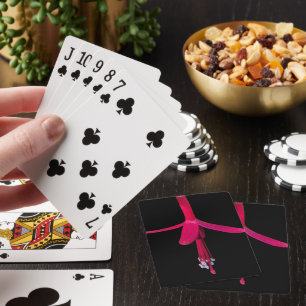 Helle rosa Fuchsienblüte auf Schwarz Spielkarten
