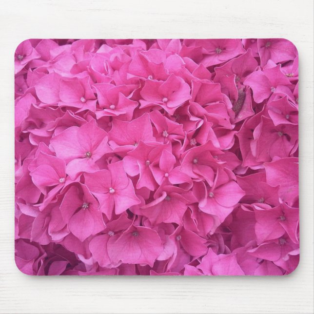 Helle rosa Hortensienblüten Mousepad (Vorne)