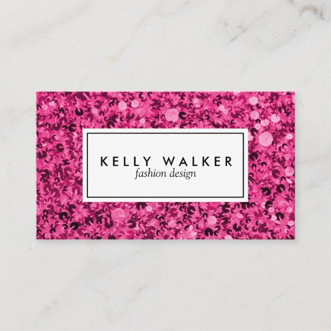 Helle rosa Paillette-Visitenkarte Visitenkarte (Vorderseite)