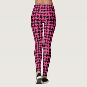 Helle Rosa Retro-Hahnentritt-Leggings Leggings