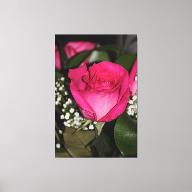 Helle Rosa Rose Leinwanddruck (Vorderseite)