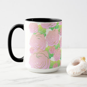 Helle rosa Rosen Tasse