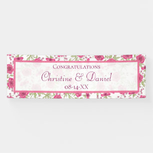 Helle Rosa Rosenhochzeit Banner