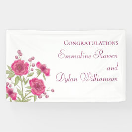 Helle Rosa Rosenhochzeit Banner
