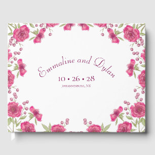 Helle Rosa Rosenhochzeit Gästebuch