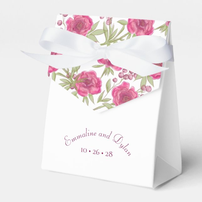 Helle Rosa Rosenhochzeit Geschenkschachtel (Vorderseite)