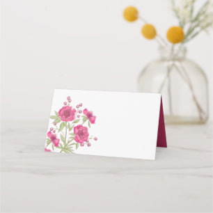 Helle rosa Rosenhochzeit Platzkarte