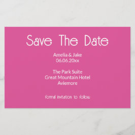 Helle rosa Save-the-Date-Karte Briefpapier