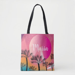 Helle rosa sommerliche tropische Sonnenuntergangs-