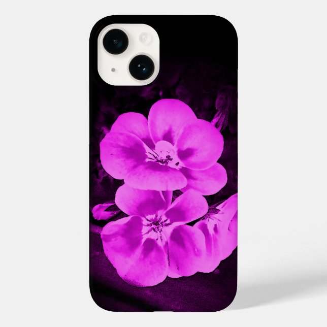 Helle rosa tropische Blumen Case-Mate iPhone Hülle (Rückseite)