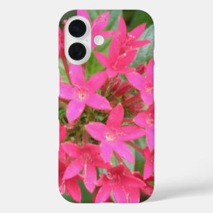 Helle rosa tropische Blumen iPhone 16 Hülle