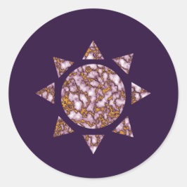 Helle rosa und goldene Marmorplatte Textur Design Runder Aufkleber