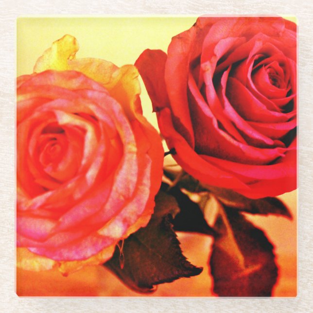 Helle Rose Glasuntersetzer (Vorderseite)