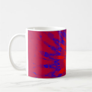 Helle Rot-Blauer-Spiral-Gefärbte Krawatte Kaffeetasse