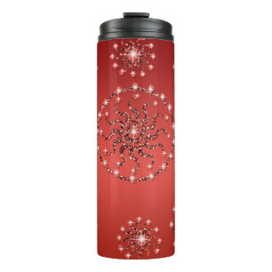 HELLE ROT MIT SILVER JEWEL SEHEN PATTER THERMOSBECHER