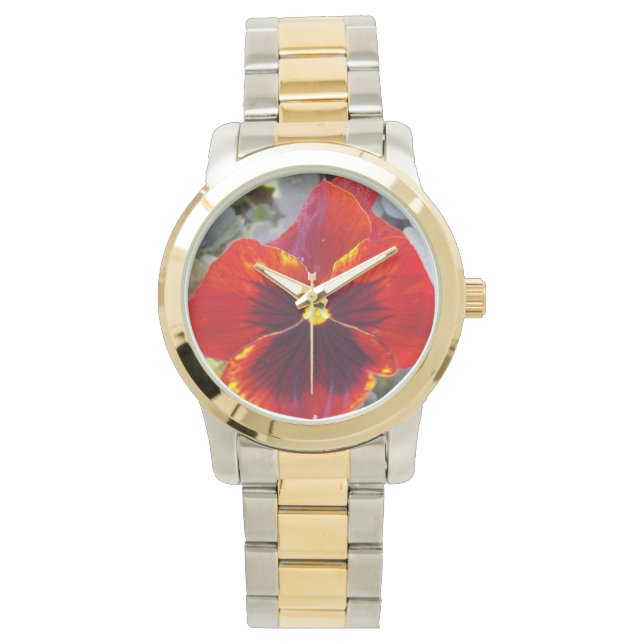 Helle Rot Pansy, Armbanduhr (Vorderseite)
