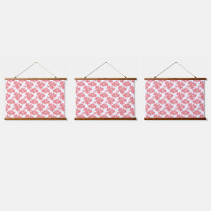 Helle rot-rosa Blumenverpackungspapier mit Blumenm Wandteppich Mit Holzrahmen