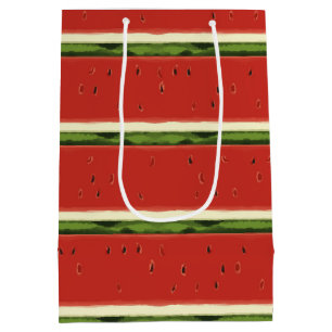 Helle rote Aquarell-Wassermelonen-Geschenktasche Mittlere Geschenktüte