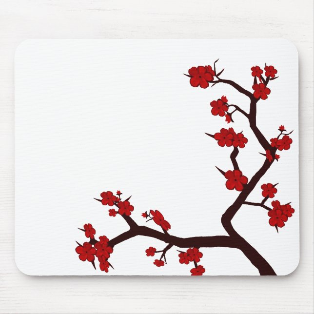 Helle rote Blumen Mousepad (Vorne)