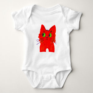 Helle Rote Katze — Mit Augen Wunder mit einer Dreh Baby Strampler
