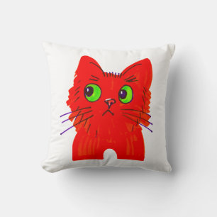 Helle Rote Katze — Mit Augen Wunder mit einer Dreh Kissen