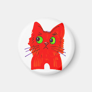 Helle Rote Katze — Mit Augen Wunder mit einer Dreh Magnet