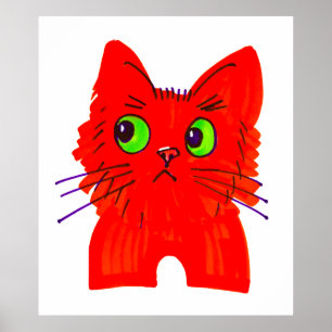 Helle Rote Katze — Mit Augen Wunder mit einer Dreh Poster